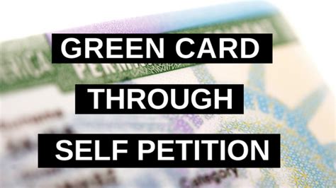 self petition green card|How to Get a Green Card Through Self Petition in .